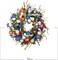 20 Inch Patriotic Wreath Independence Day Red, White and Blue Daisy Grass Leaf Wreath for Doorsteps, Memorial Day Flag Day Veterans Day